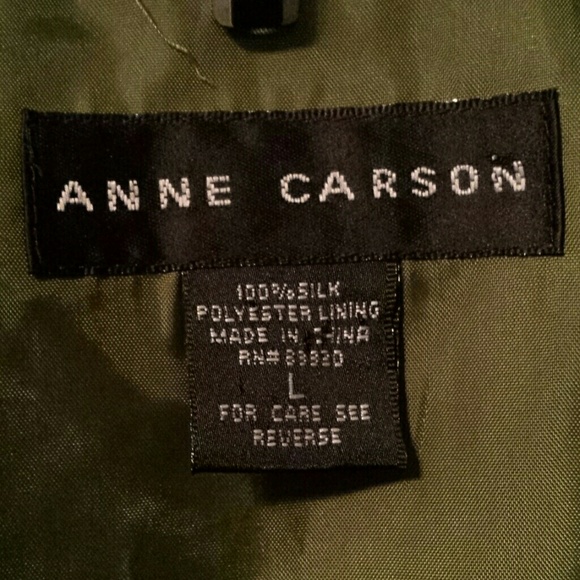 Silk Anne Carson Green Blazer sz Large - Picture 4 of 7